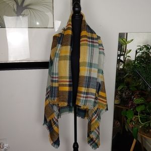 Yellow, Blue, & Green Plaid Scarf